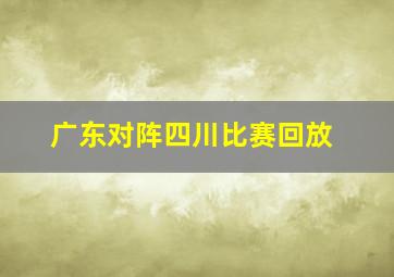 广东对阵四川比赛回放