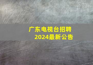 广东电视台招聘2024最新公告