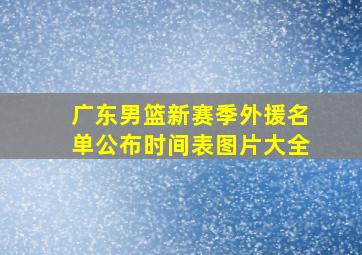 广东男篮新赛季外援名单公布时间表图片大全