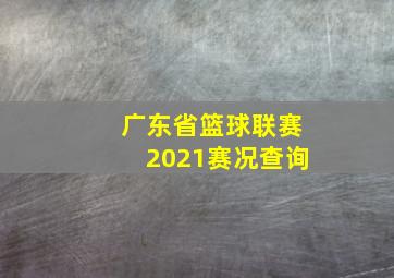 广东省篮球联赛2021赛况查询