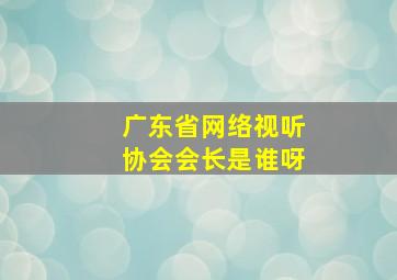 广东省网络视听协会会长是谁呀