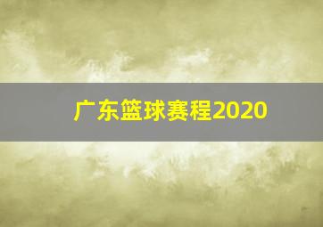 广东篮球赛程2020