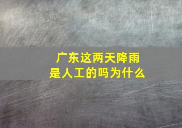 广东这两天降雨是人工的吗为什么