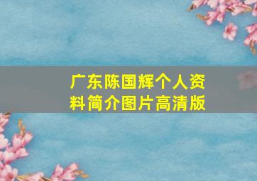 广东陈国辉个人资料简介图片高清版