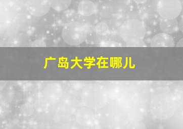 广岛大学在哪儿