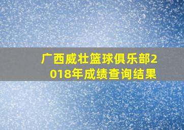 广西威壮篮球俱乐部2018年成绩查询结果