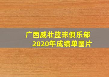 广西威壮篮球俱乐部2020年成绩单图片