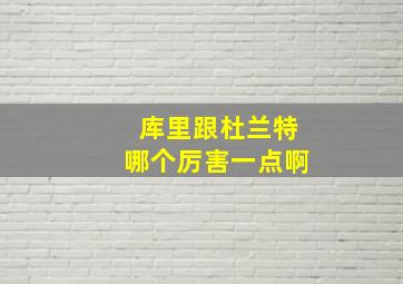 库里跟杜兰特哪个厉害一点啊