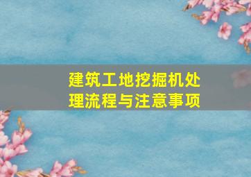 建筑工地挖掘机处理流程与注意事项