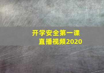 开学安全第一课直播视频2020