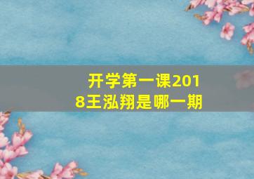 开学第一课2018王泓翔是哪一期