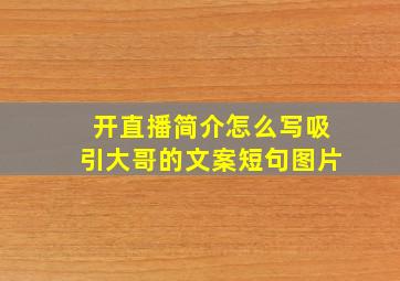 开直播简介怎么写吸引大哥的文案短句图片