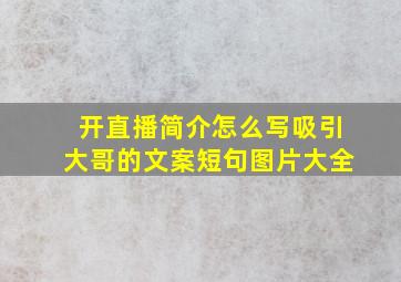 开直播简介怎么写吸引大哥的文案短句图片大全