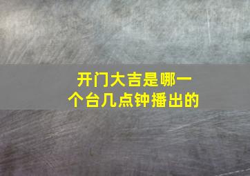 开门大吉是哪一个台几点钟播出的