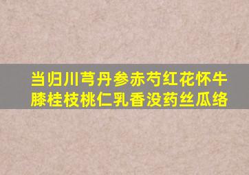 当归川芎丹参赤芍红花怀牛膝桂枝桃仁乳香没药丝瓜络