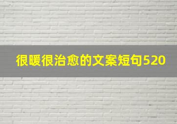 很暖很治愈的文案短句520