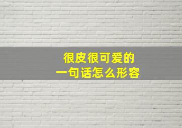 很皮很可爱的一句话怎么形容