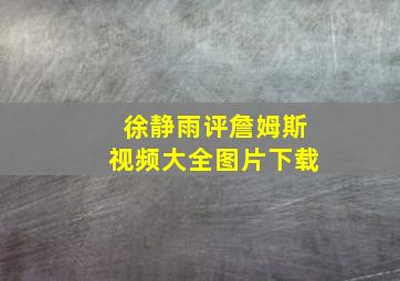 徐静雨评詹姆斯视频大全图片下载