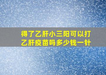 得了乙肝小三阳可以打乙肝疫苗吗多少钱一针