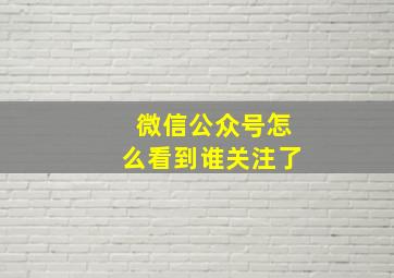 微信公众号怎么看到谁关注了