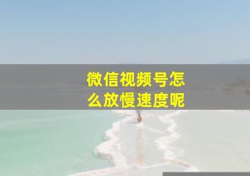 微信视频号怎么放慢速度呢