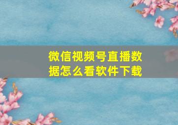 微信视频号直播数据怎么看软件下载