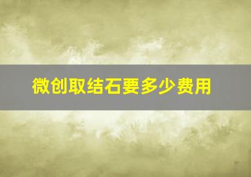 微创取结石要多少费用