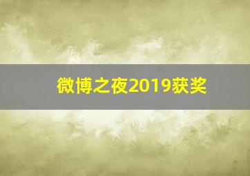 微博之夜2019获奖