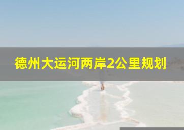 德州大运河两岸2公里规划