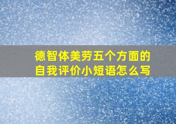 德智体美劳五个方面的自我评价小短语怎么写