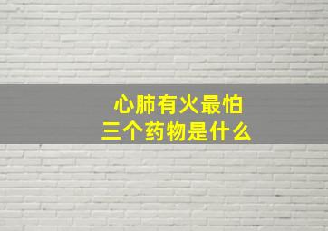 心肺有火最怕三个药物是什么