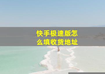 快手极速版怎么填收货地址