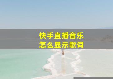 快手直播音乐怎么显示歌词