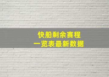 快船剩余赛程一览表最新数据