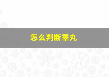 怎么判断睾丸