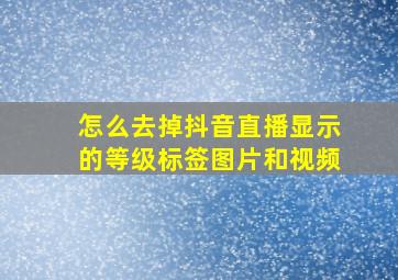 怎么去掉抖音直播显示的等级标签图片和视频