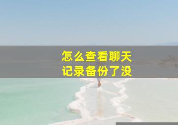 怎么查看聊天记录备份了没