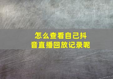 怎么查看自己抖音直播回放记录呢