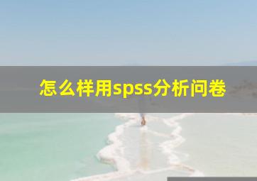 怎么样用spss分析问卷