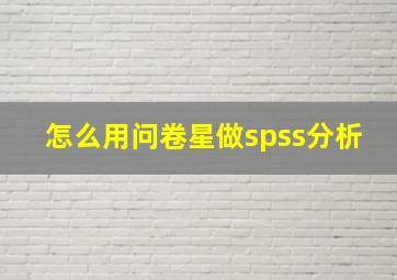 怎么用问卷星做spss分析