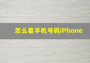 怎么看手机号码iPhone