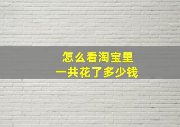 怎么看淘宝里一共花了多少钱