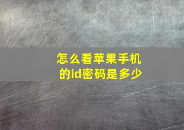 怎么看苹果手机的id密码是多少