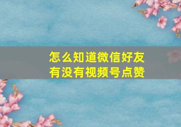 怎么知道微信好友有没有视频号点赞