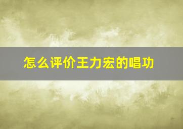 怎么评价王力宏的唱功