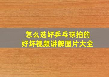 怎么选好乒乓球拍的好坏视频讲解图片大全