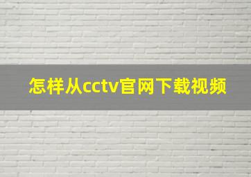 怎样从cctv官网下载视频