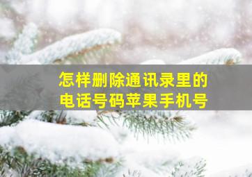 怎样删除通讯录里的电话号码苹果手机号