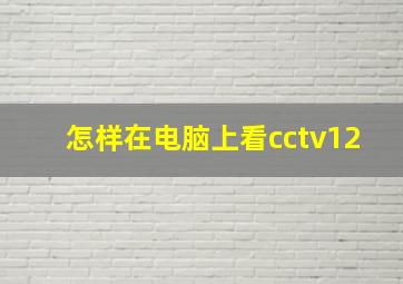 怎样在电脑上看cctv12