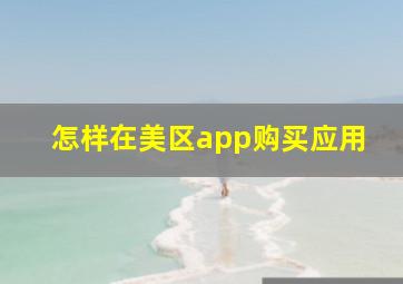 怎样在美区app购买应用